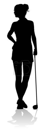 Illustration for A female golfer sports person playing golf - Royalty Free Image