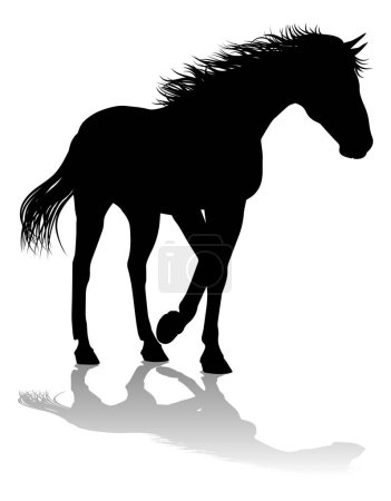 Ilustración de Un animal de caballo detallada silueta gráfica - Imagen libre de derechos