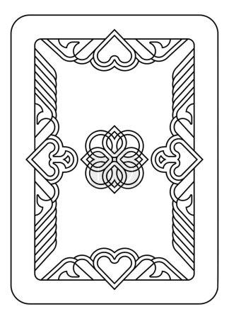 Illustration for A playing card Reverse Back in Black and White from a new modern original complete full deck design. Standard poker size. - Royalty Free Image