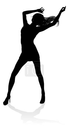Téléchargez les illustrations : Une danseuse dansant en silhouette - en licence libre de droit