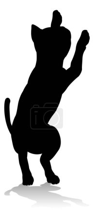 Ilustración de Una silueta animal de un gato mascota - Imagen libre de derechos