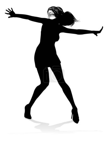 Téléchargez les illustrations : Une danseuse dansant en silhouette - en licence libre de droit