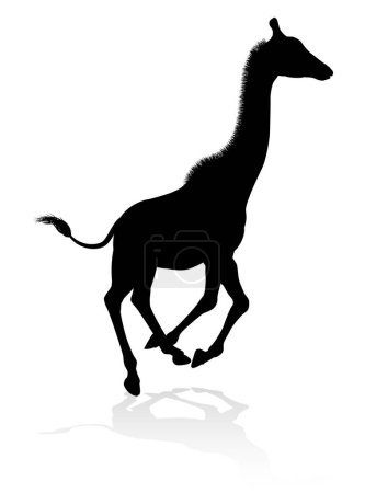 Téléchargez les illustrations : Une silhouette animale girafe de haute qualité - en licence libre de droit