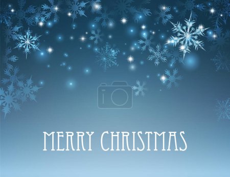 Illustration for A Merry Christmas winter snowflake background - Royalty Free Image