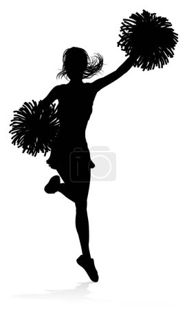 Detaillierte Silhouette Cheerleader mit Bommeln