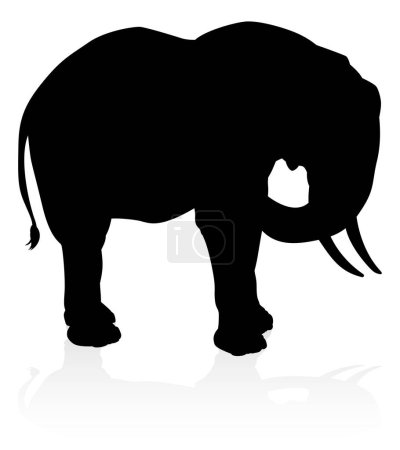 Téléchargez les illustrations : Une silhouette animale de safari éléphant - en licence libre de droit