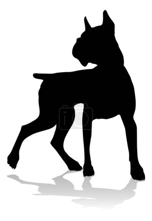 Téléchargez les illustrations : A detailed animal silhouette of a pet dog - en licence libre de droit