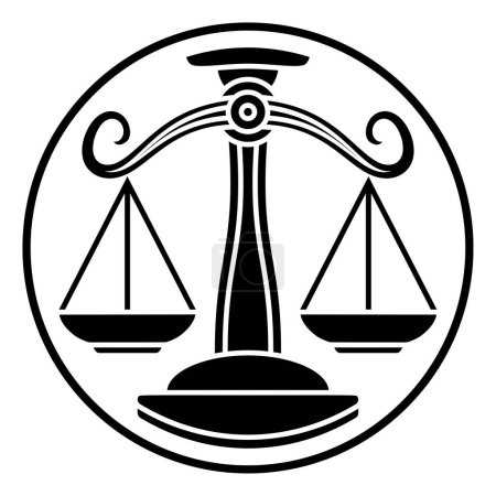 Ilustración de Horóscopo de astrología signos del zodiaco, símbolo de escamas circulares Libra - Imagen libre de derechos