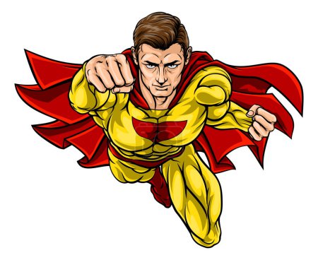 Illustration for Super hero in a cartoon pop art comic book style - Royalty Free Image