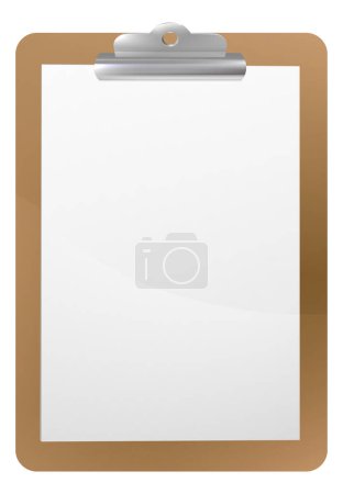 Illustration for Background frame illustration of a clipboard with clip and blank paper - Royalty Free Image