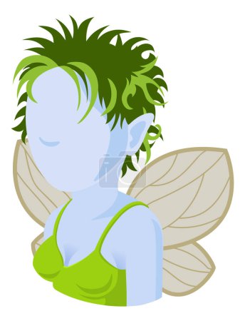 Ilustración de Un icono de persona de dibujos animados avatar de hadas emoji - Imagen libre de derechos