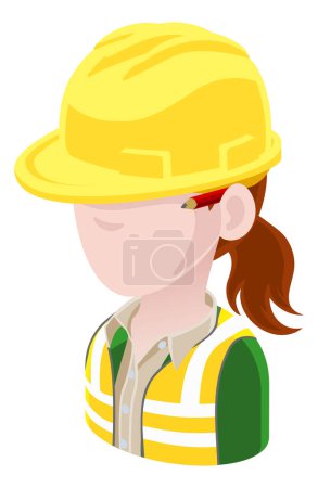 Illustration for A woman contractor avatar cartoon person icon emoji - Royalty Free Image