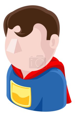 Téléchargez les illustrations : Un Super héros avatar personnage de bande dessinée icône emoji - en licence libre de droit