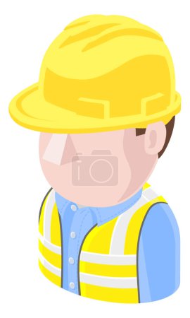 Illustration for A contractor avatar cartoon person icon emoji - Royalty Free Image