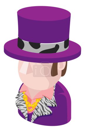Illustration for A Purple Suit Man avatar cartoon person icon emoji - Royalty Free Image