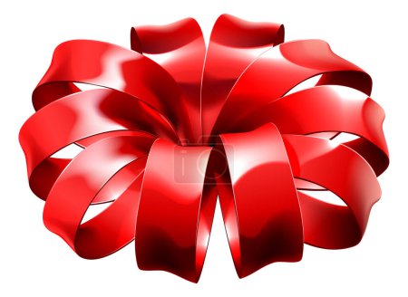 Illustration for A red gift ribbon bow wrap design element graphic - Royalty Free Image