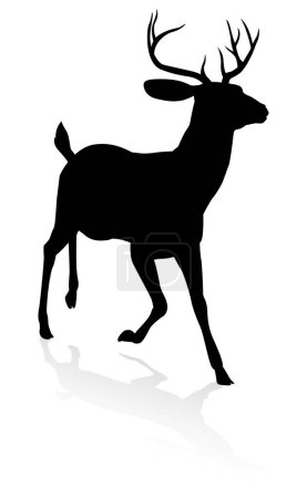 Ilustración de Silueta animal de alta calidad de un ciervo - Imagen libre de derechos