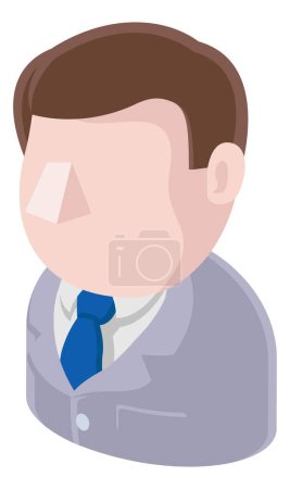Téléchargez les illustrations : Un travailleur de bureau homme d'affaires avatar dessin animé personne icône emoji - en licence libre de droit