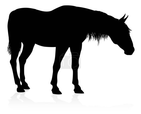 Illustration for A high quality very detailed horse in silhouette - Royalty Free Image
