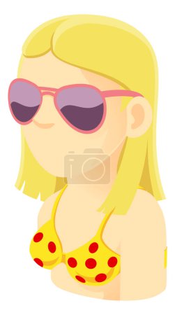 Illustration for A Tourist Woman avatar cartoon person icon emoji - Royalty Free Image