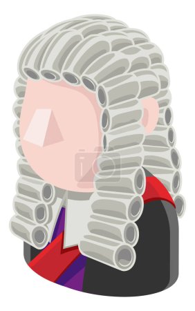 Ilustración de Un hombre juez avatar icono de la persona de dibujos animados emoji - Imagen libre de derechos