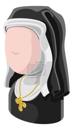 Illustration for A Nun Woman avatar cartoon person icon emoji - Royalty Free Image