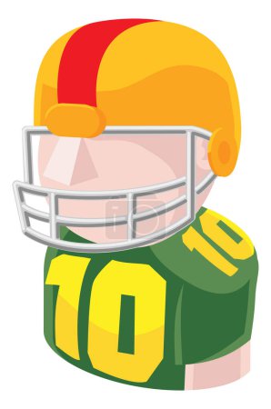 Téléchargez les illustrations : Un joueur de football avatar personnage de dessin animé icône emoji - en licence libre de droit