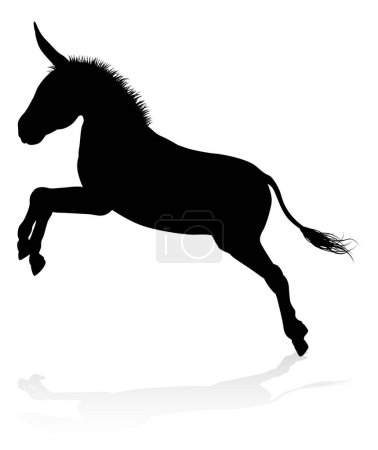 Illustration for A detailed high quality donkey farm animal silhouette - Royalty Free Image
