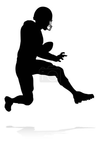 Illustration for Detailed American Football player sports silhouette - Royalty Free Image