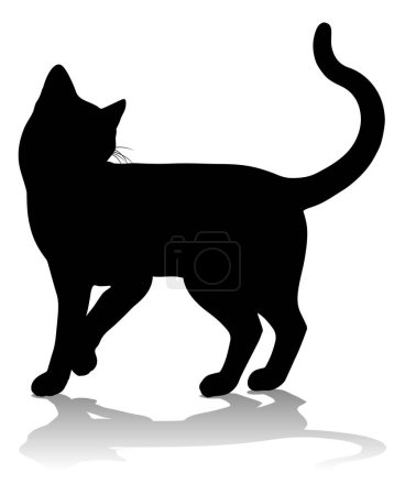 Ilustración de Un gato silueta animal de compañía gráfico detallado - Imagen libre de derechos