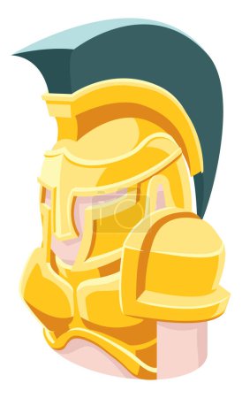 Illustration for A Spartan Trojan Roman gladiator man avatar cartoon person icon emoji - Royalty Free Image
