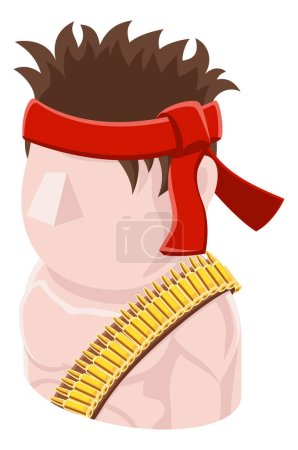 Illustration for A Soldier man avatar cartoon person icon emoji - Royalty Free Image