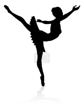 Illustration for Silhouette of a ballet dancer dancing in a pose or position - Royalty Free Image
