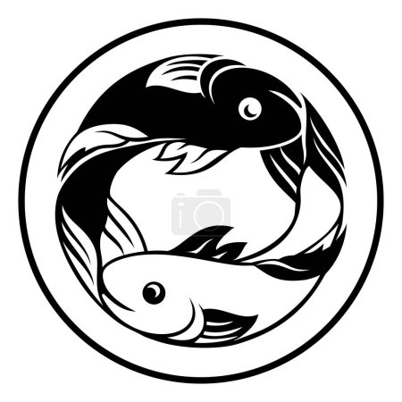 Ilustración de Un pez Piscis horóscopo astrología signo del zodiaco icono - Imagen libre de derechos