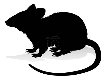 Illustration for An animal silhouette of a rat - Royalty Free Image