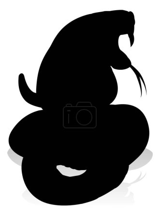 Téléchargez les illustrations : Une silhouette animale d'un serpent cobra - en licence libre de droit
