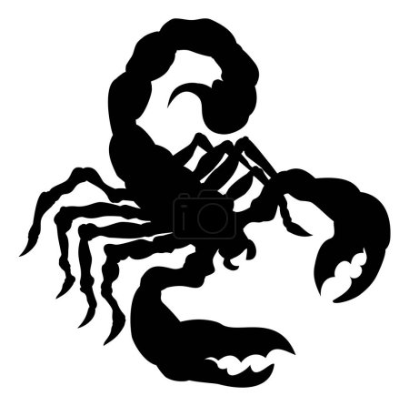 Illustration for An animal silhouette of a scorpion - Royalty Free Image