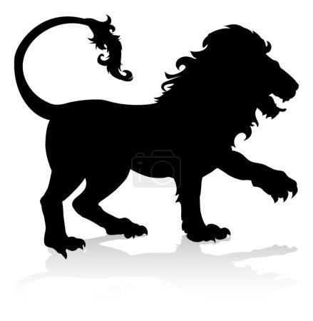 Téléchargez les illustrations : Une silhouette animale d'un lion - en licence libre de droit