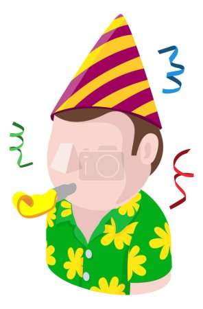Illustration for A Party Man avatar cartoon person icon emoji - Royalty Free Image