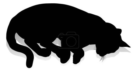 Téléchargez les photos : Une silhouette chat animal de compagnie graphique détaillée - en image libre de droit