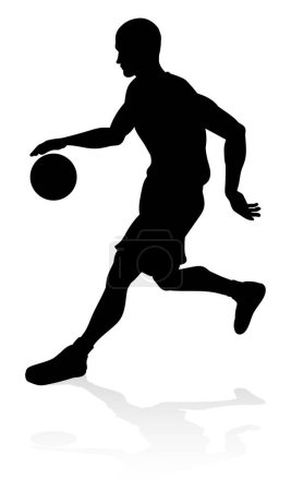 Illustration for A basketball player silhouette sports illustration - Royalty Free Image