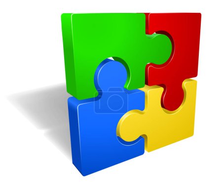 Illustration for A jigsaw puzzle pieces icon illustration - Royalty Free Image