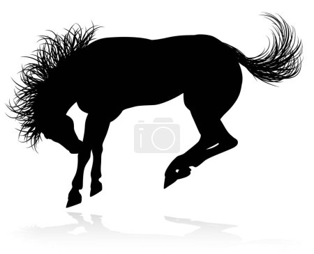 Téléchargez les illustrations : Un cheval de haute qualité très détaillé en silhouette - en licence libre de droit