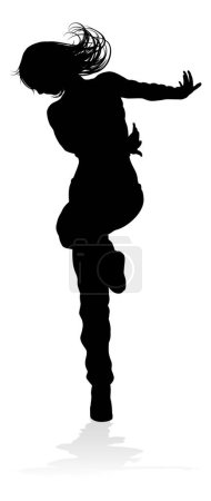 Foto de Una bailarina de hip hop de baile callejero en silueta - Imagen libre de derechos