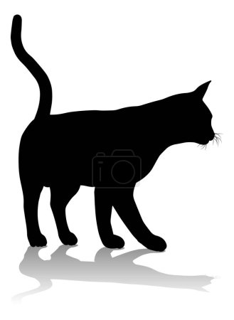 Illustration for A silhouette cat pet animal detailed graphic - Royalty Free Image