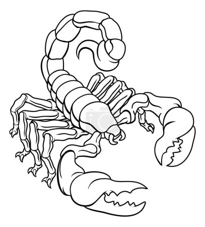 Illustration for Scorpion Scorpio zodiac animal sign design graphic - Royalty Free Image