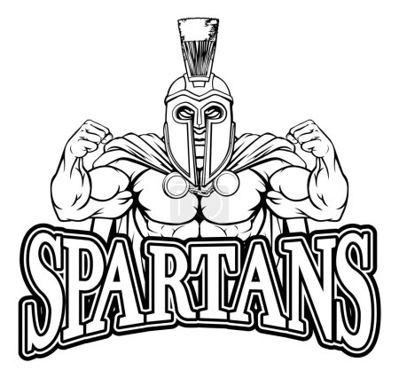Illustration for A Spartan or Trojan warrior cartoon sports mascot - Royalty Free Image