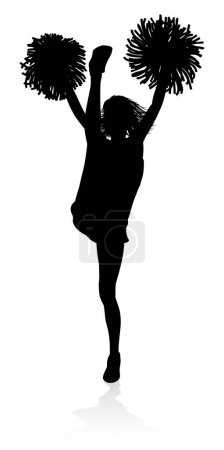 Pom-pom girl silhouette détaillée avec pompons