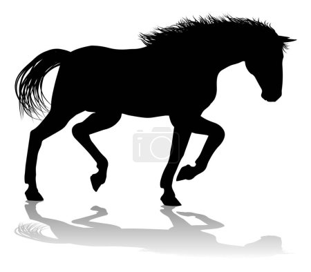 Téléchargez les photos : Un cheval animal silhouette détaillée graphique - en image libre de droit