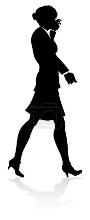 Illustration for A high quality business person silhouette with reflection - Royalty Free Image